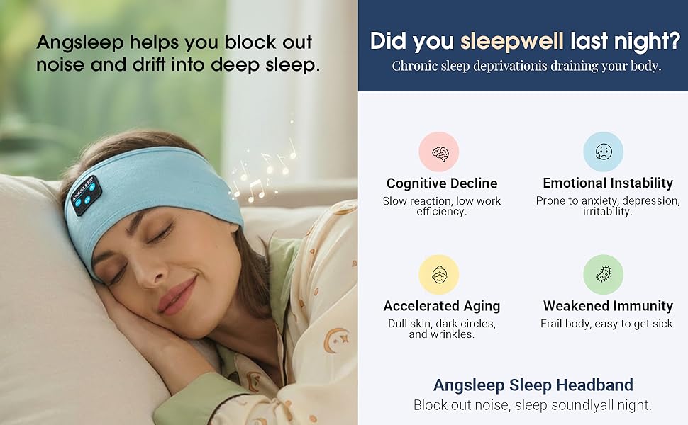 sleep headband for women men Sleep headphones for side sleepers sleep earbuds sleep mask