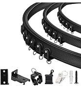 Ceiling Curtain Track, Flexible Bendable Curtain Track 12Ft Black Curved Ceiling Track for Curtai...