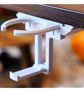 2 in 1 Fold Out Desk Cup Holder with Headphone Hook,Can Claw Pop Out Desktop Cup Holder,Retractab...