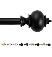Deconovo Adjustable Curtain Rod for Windows 28-84 Inch, Black Curtain Rod | Heavy Duty Adjustable...