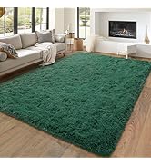Dssimo 5'x7' Super Fluffy Rug for Bedroom, Modern Shag Dark Green Area Rugs, Soft and Cozy Plush ...