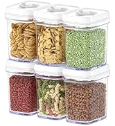 DWËLLZA KITCHEN Airtight Food Storage Containers for Pantry With White Lids – 6 Pack - Clear Air ...