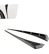 Foelony 2 PCS Car Side Fender Vent Trim, 3.54"x 16.14" Glossy Black Fender Vent Air Flow Grille D...