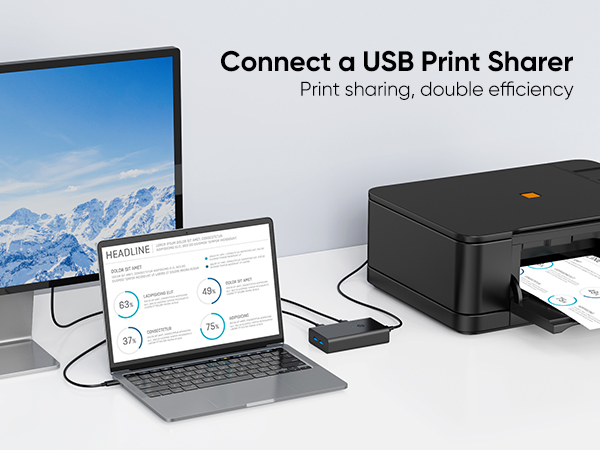 Connect a USB print sharer