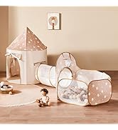 Tiny Land Kids Play Tent with Tunnel, Pop Up Play Tent with Ball Pits for Toddlers, Baby Tent wit...