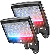 NODINIHU Solar Lights Outdoor, IP65 Waterproof LED Outdoor Wall Lights,3 Modes Solar Powered Moti...