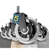 Office Chair Wheels Compatible with 1KEA 10x22mm Transparent 3 Inch Roller Blade Casters, Compute...