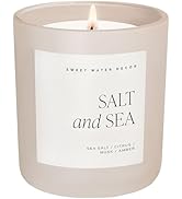 Sweet Water Decor Salt and Sea Soy Candle - Sea Salt, Citrus, Musk, and Amber Scented Summer Cand...