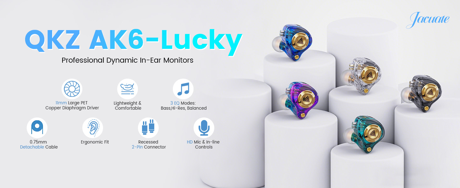 Wired Gaming Earbuds with Mic, 11mm Dynamic Driver HiFi in Ear Monitors for Musician Game PC Laptop