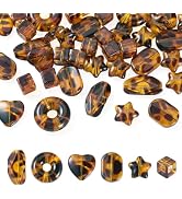 Craftdady 100G Acrylic Leopard Beads Transparent Spacer Bead for Crafts | Dark Goldenrod Chunky L...