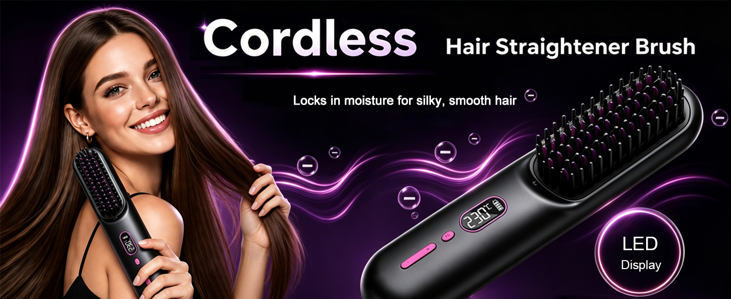cordless hair straightener brush