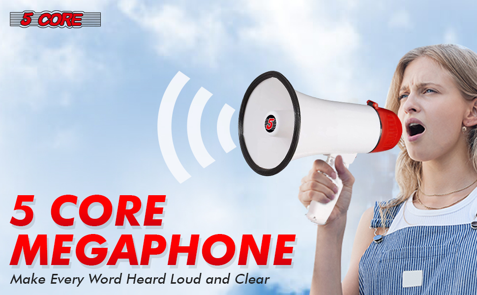 megaphones, bull horns, bull horn loud speaker, horn speaker, megaphone with mic, megaphone speaker