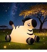 Gemmac Zebra Silicone Night Light, Kawaii LED Cute Bedside Night Lights Squishy Touch Control USB...