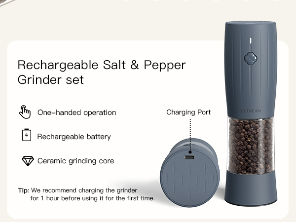 electric salt and pepper grinder set