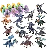 PowerTRC 12 Pack Deluxe 3D Dragon Action Figures in Jurassic-Inspired Hatching Eggs | Perfect for...