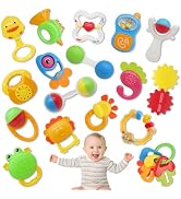 RUIDYA 20PCS Baby Rattles Toys Set, Baby Toys 3-6 Months, Infant Grab and Shake Rattle, Sensory T...