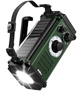 10000mAh Emergency Radio, Solar Radio, Hand Crank Radio, NOAA AM FM Weather Radio, 4 Charging Met...