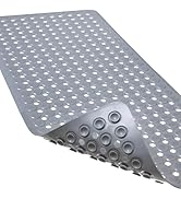 Linoows Non-Slip Bathtub and Shower Mats, Power Grip Bath Mat 35 x 16.3 Inch with Suction Cups an...