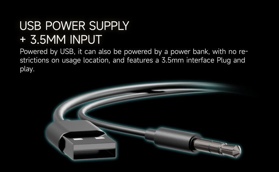 USB power supply + 3.5mm input