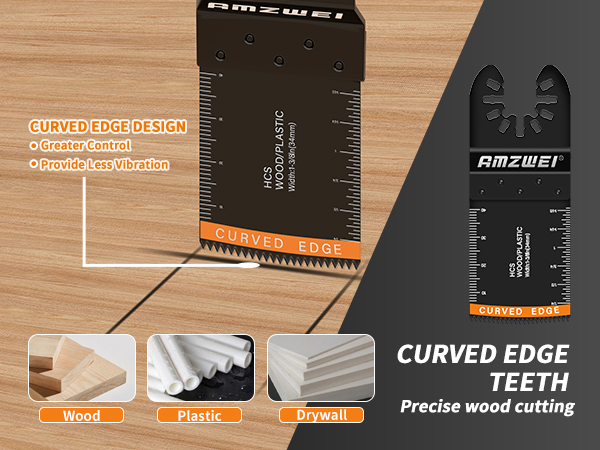 curved edge oscillating tool blade