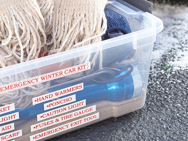 Storage bin labelled 