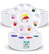Hulameda 40pcs Art Paint Tray Palette Plastic Pallet for Kids or Pupils to Painting, DIY Craft,Pl...
