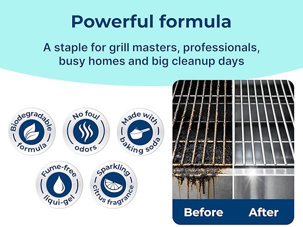 Carbona oven rack cleaner with powerful formula to break down grease and restore racks