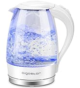 Aigostar Electric Kettle, 1.7 Liter Electric Tea Kettle with LED Illuminated and High Borosilicat...