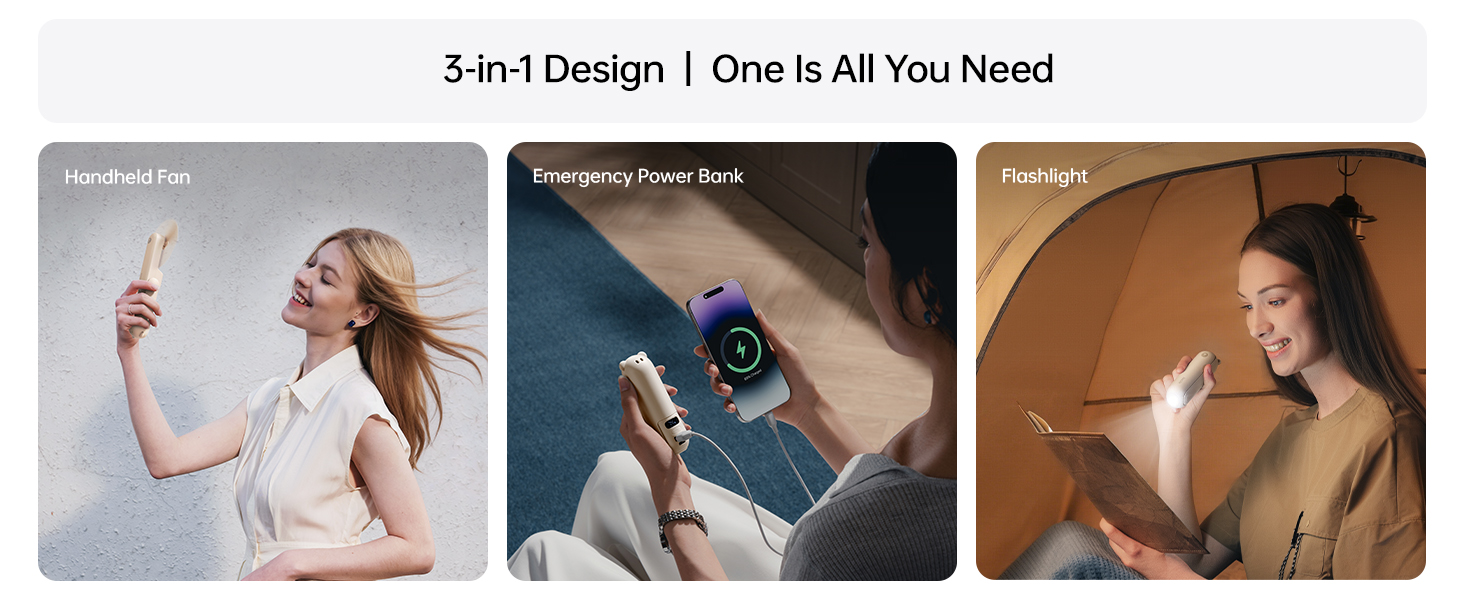 3-in-1 handheld fan