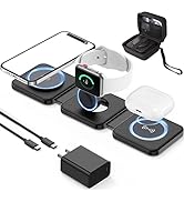 FutureCharger 3 in 1 Wireless Charging Station for Multiple Apple Devices, Foldable Magnetic Wire...