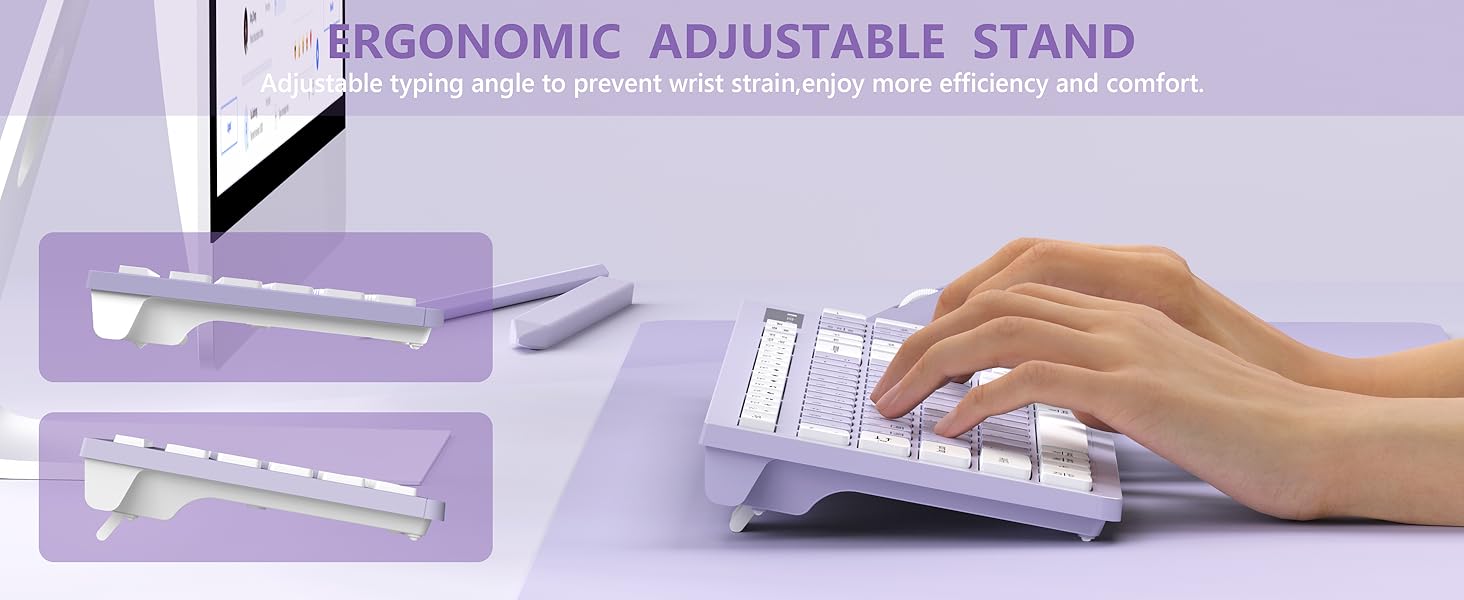 wireless keyboard and mouse combo purple 5