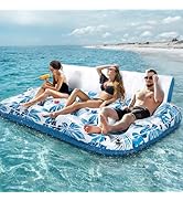 JCLEAL Pool Float Lounger 3 person Inflatable Pool Floatie Raft Adult Oversized Recliner Tanning ...