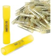SVAAR 60pcs Heat Shrink Butt Connectors Yellow 12-10 Gauge Butt Splice Connectors Marine Grade Wi...