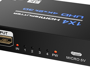 HDMI Splitter 1 in 4 Out V1.4b Powered HDMI Video Splitter with AC Adaptor Duplicate/Mirror Screen