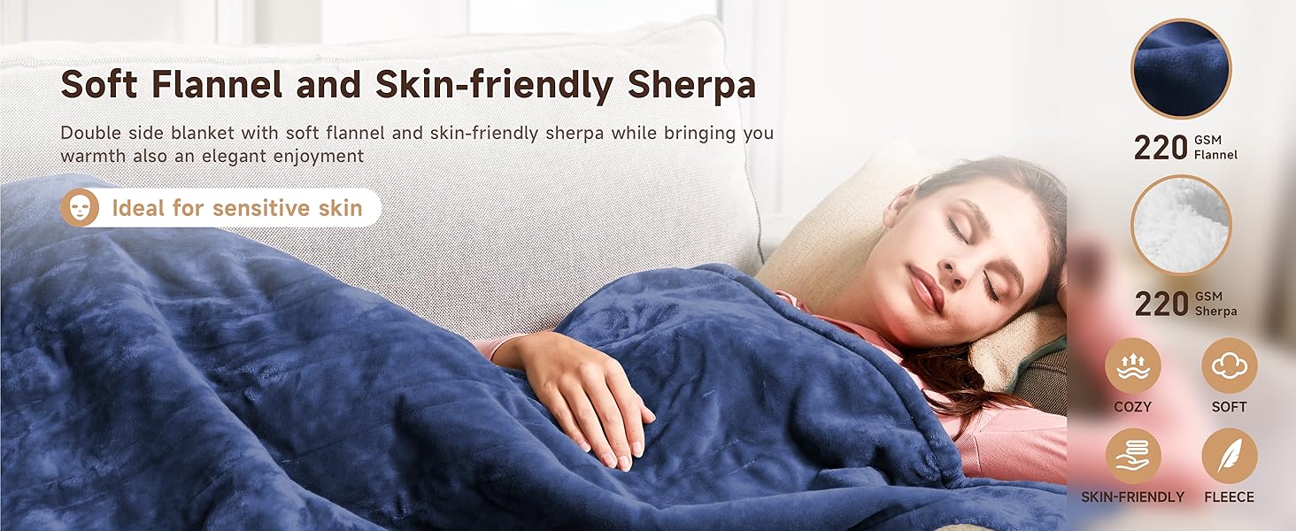 Soft Flannel and Skin-friendly Sherpa