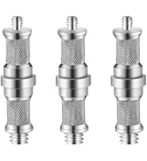 Wellmaking 3 Pieces Standard Knurled 1/4 to 3/8 inch Metal Male Convertor Threaded Screw Adapter ...