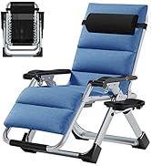 MOPHOTO Zero Gravity Chair, Outdoor Padded Lounge Chair with Side Table, Zero Gravity Recliner Ch...