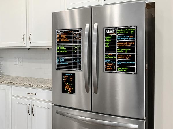 JJPRO Magnetic Dry Erase Menu and Chore Chart Blackboard for Fridge