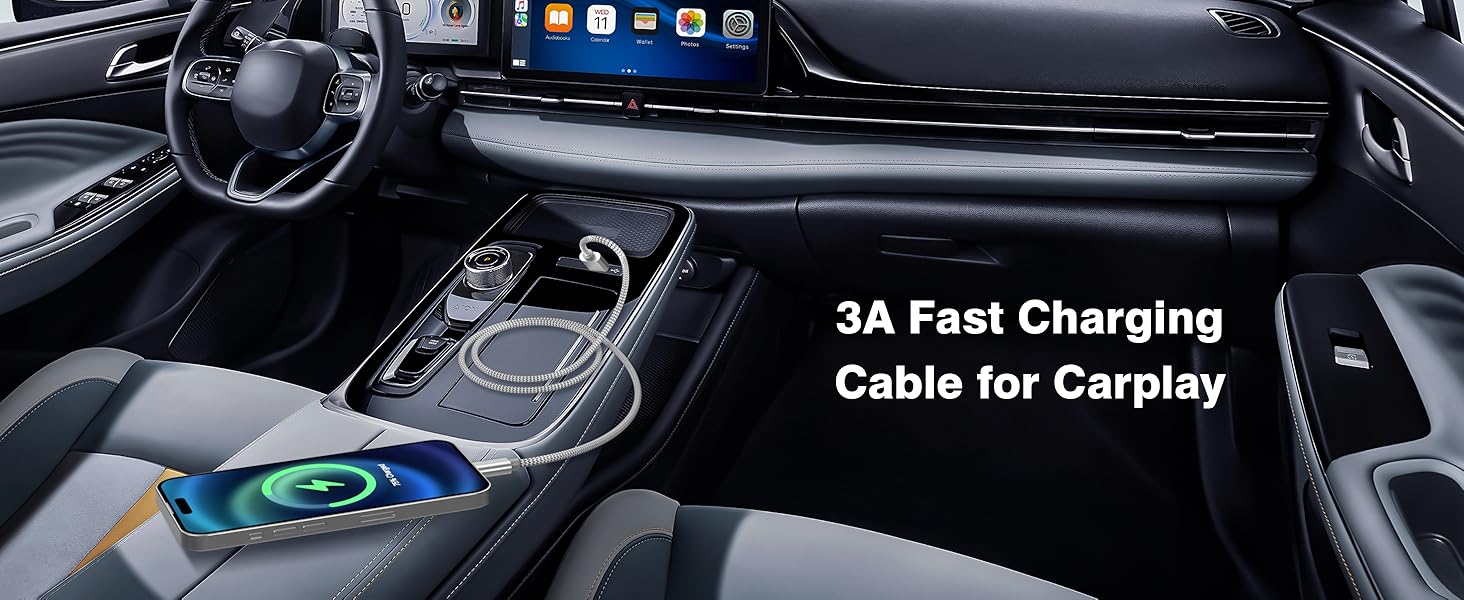 USB to USB C Car Charging Cord
