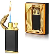 Magic Dual Flame Crocodile Lighter, Butane Refillable Torch Lighter Double Flame Crocodile Lighte...