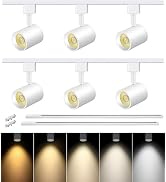 VANoopee 5-Color 6-Light LED Track Lighting Kit with 6.6FT H Type Track Lighting Rail, LED Track ...