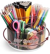 Absonic Acrylic Pen Holder Crayon Organizer for Kids, 6 Slots Arts and Crafts Organizer Marker Ca...