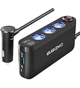EUGIZMO USB Cigarette Lighter Adapter, 200W Car Cigarette Lighter Plug Splitter Adapter USB Charg...