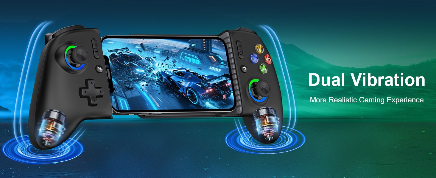 Mocagen Wireless Mobile Gaming Controller, Phone Controller for iPhone/Android with Big Grip