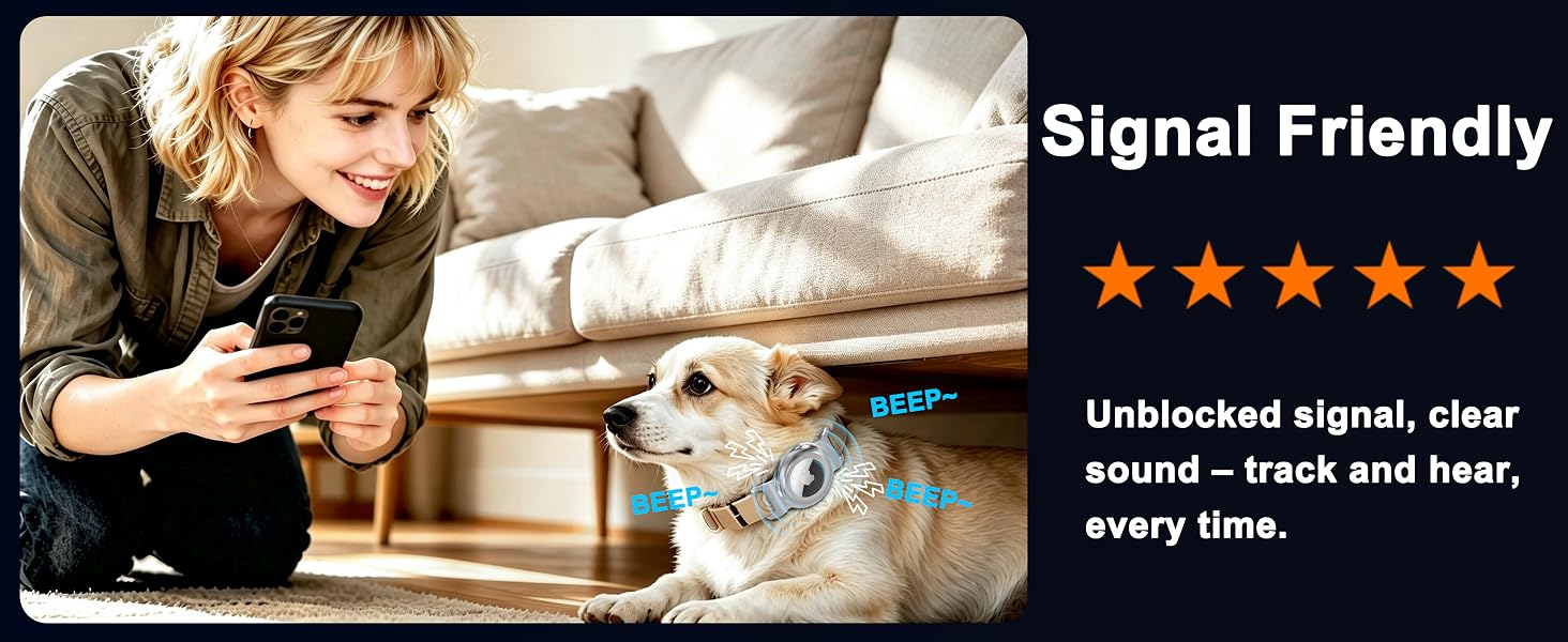 dog collar with airtag holder