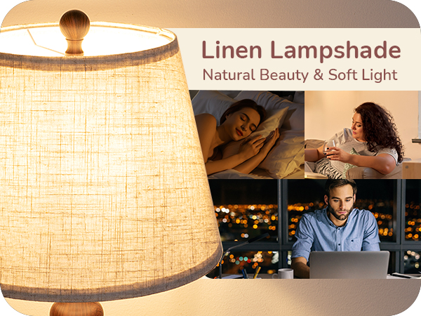 BEIGE LINEN TABLE LAMP