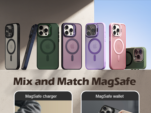 iPhone 14/15 Plus Pro Max Case with Screen Protector &amp; Camera Lens Protector,Compatible with MagSafe