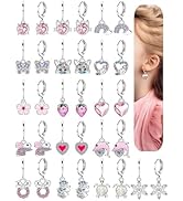 BESTEEL 16 Pairs Hypoallergenic Earrings for Girls Women Sensitive Ears Cute Surgical Steel Dangl...