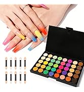 MelodySusie 40 Colors Nail Powder Pigment Kit - Long Lasting for Easy Gradient Ombre Nail Art,Pro...