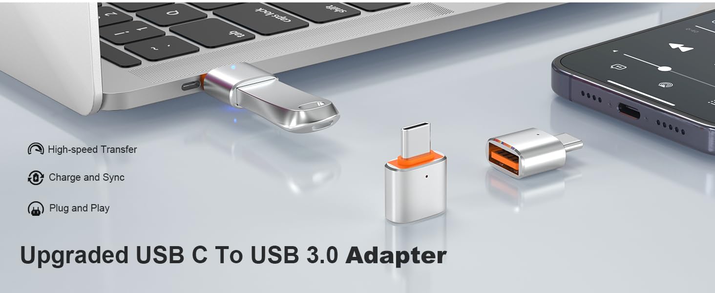 USB C to USB Adapter USB C Male to USB 3.0 Female OTG Adapter 